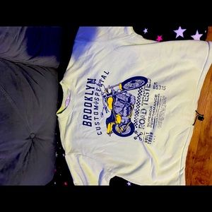 Cute biker cropped crew neck